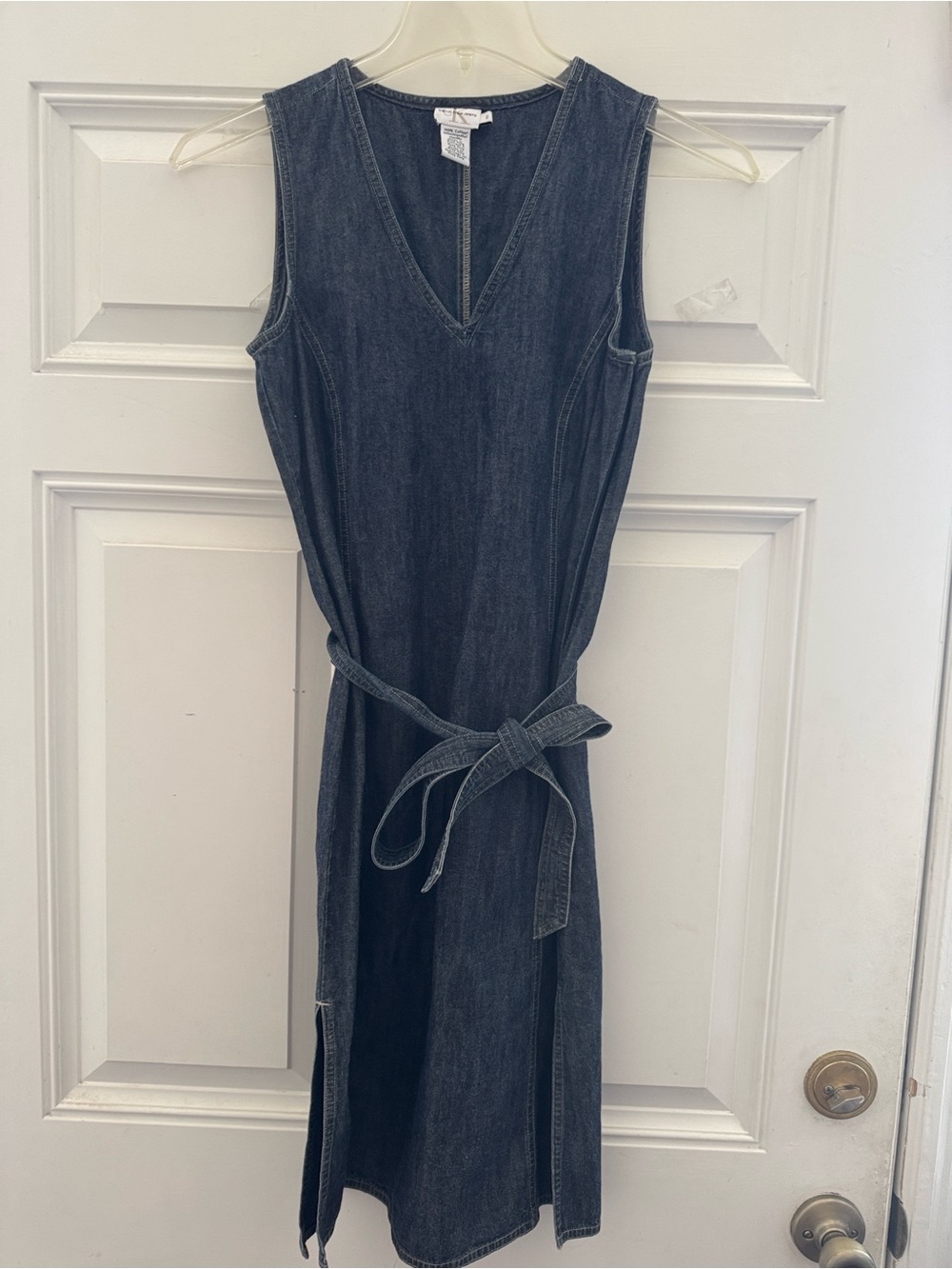 Dark Blue Denim Sleeveless Dress